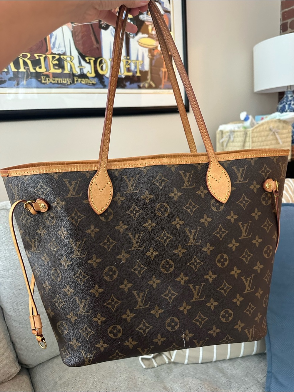 Louis Vuitton Monogram Canvas Neverfull Tote in Brown and Natural Vachetta